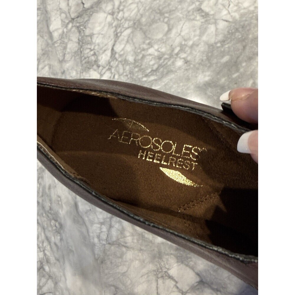 Aerosoles Nostalgic Heelrest Size 7.5 Brown Leather Heel Shoes - Picture 4 of 6